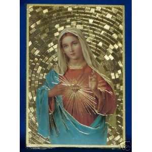  Immaculate Heart of Mary   Print on 6 X 4 Plaque 