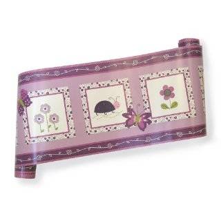 Lambs and Ivy Luv Bugs Wallpaper Border, Plum 8 x 30