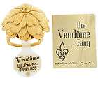 Vintage Ring Vendome Adjustable Shank Gold Tone Texture