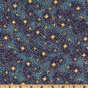  44 Wide Snow Play Stars Blue Fabric By The Yard Arts 