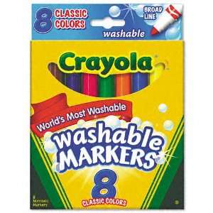  Crayola® Washable Markers, Broad Point, Classic Colors, 8 