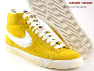 Nike Blazer High Vintage Yellow Gold/White Suede Retro Casual Walking 