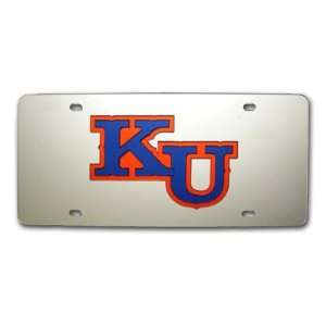  Kansas Jayhawks License Plate Intrlck Ku Blue Lettrs 