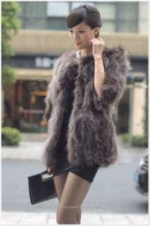 100% Real Genuine Fox Fur Coat Outwear Wearcoat Clothing Jacket 