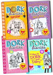 Dork Diaries Series Collection Rachel Renee Russell 4 Books Set Gift 