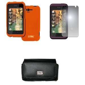  EMPIRE HTC Rhyme Black Leather Case Pouch with Belt Clip 