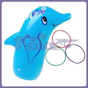 Inflatable Dolphin Ring Toss/Pool Party Game w/ 3 hoop  