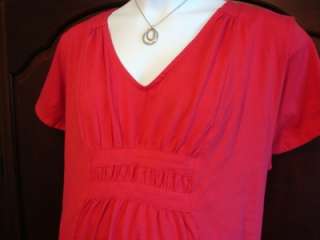   SPRING SUMMER V NECK Gathered TUNIC TOP TEE PLUS SIZE NWT SOFT  