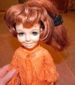 Original Orange Lace Dress Undie 1968 Vintage Ideal Growing REd Hair 