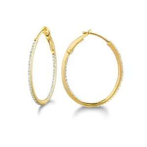    14K Gold 1/4 .25ct GH Diamond Hoop Earrings Arts, Crafts & Sewing