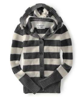 Aeropostale womens thicked striped knitted button down sweater   Style 