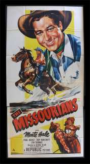 THE MISSOURIANS * 3SH COWBOY MOVIE POSTER WESTERN 1950  