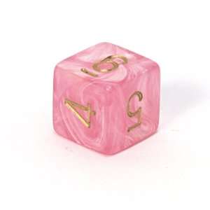  Chessex Holiday Easter 16mm d6 Dice with numbers, Pink 