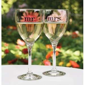  Mr & Mrs Wine Glasses 
