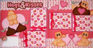 Hogs &Kisses Valentine Two Premade 12x12 Scrapbook Pages by Rhonda 