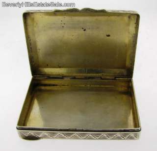 Rare Antique Lapiz 800 Silver Snuff Box  
