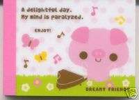 Kawaii Dreamy Friends Pig Mini Memo Pad by Kamio  