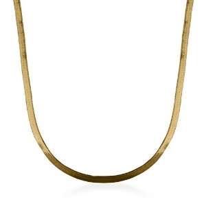  Gold Tone Herringbone Necklace Jewelry
