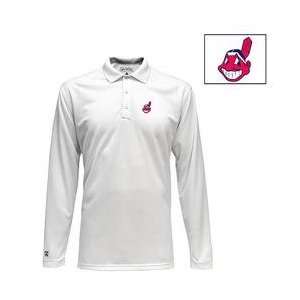 Cleveland Indians Long Sleeve Victor Polo by Antigua   White XX Large