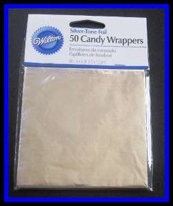 NEW Wilton **4x4 in SILVER FOIL CANDY WRAPPERS** 50 ct  