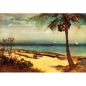  Oil Painting Tropical Coast Albert Bierstadt Hand 