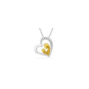  ZALES Diamond Accent Tilted Motherly Love Heart Pendant in 