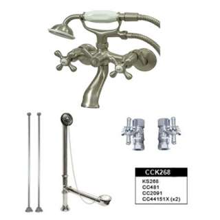   wall mount clawfoot tub filler and hand shower kit (physical wall
