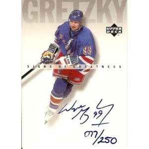  00 01 UD WAYNE GRETZKY Signs of Greatness Autograph 