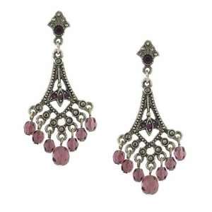  Morado Silver Purple Chandelier Earrings Jewelry