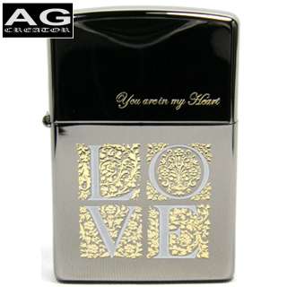JAPANESE ZIPPO LIGHTER YOU ARE IN MY HEART BLACK ICE  