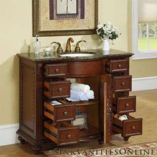 42 Michelle   Red Oak Finish Cabinet Bathroom Single Sink Vanity 