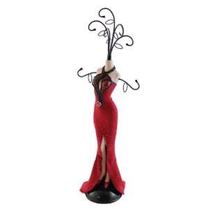   Jewelry Holder Cocktail Party Mannequin Small Red 14in