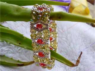Colorful Swarovski Crystal Beads Stretch Bracelet 8  