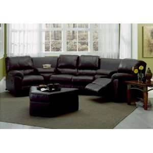    Manchester Leather Match Home Theater Sectional