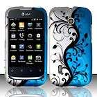 huawei fusion u8652 at t hard case snap rubberized cover silver blue 