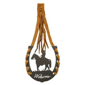  Lady Horse Back Rider Horse SHOE WELCOME