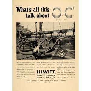 1936 Ad Hewitt Rubber Hosing Belts Ship Deck Worker 