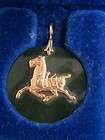 FRANKLIN MINT 1978 14KT GOLD & JADE PENDANT OF THE IMPERIAL HORSE 