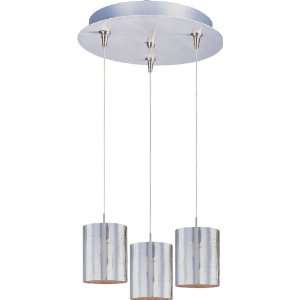 Minx Collection 3 Light 11.75 Satin Nickel Pendant and Silver Plate 