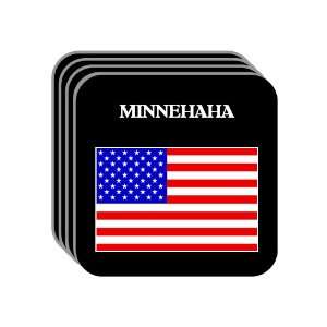 US Flag   Minnehaha, Washington (WA) Set of 4 Mini Mousepad Coasters