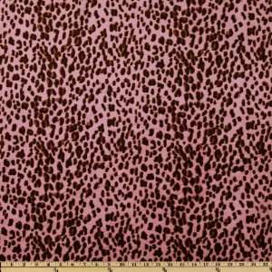  60 Wide Minky Cuddle Leopard Pink/Brown Fabric By The 