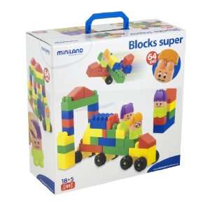    Miniland Educational Super Blocks   64 Pieces Toys & Games