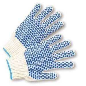  Knit String Gloves Men Large West Chester Blue PVC Block 
