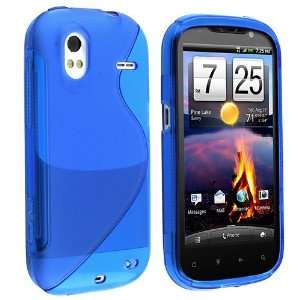  TPU Rubber Skin Case for HTC Amaze 4G, Frost Blue S Shape 