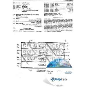  NEW Patent CD for MICROFICHE MASTER HAVING MAGNETIC TRACKS 