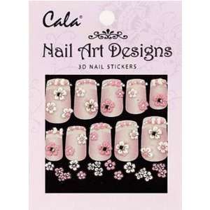 Cala Jeweled 3D Nail Art Stickers x2 Packs Flowers #86386 + Aviva Nail 