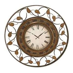    Beautiful Autumn Leaves Metal Decorative Wall Clock
