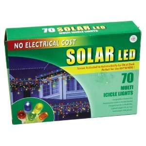 Good Tidings Holiday Solar Powered LED Icicle Light Set, Multi Colored