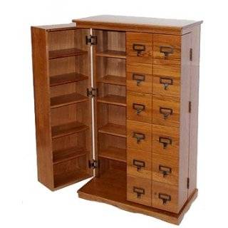 Multimedia Storage Cabinet with Louvered Doors in Merlot Finish 