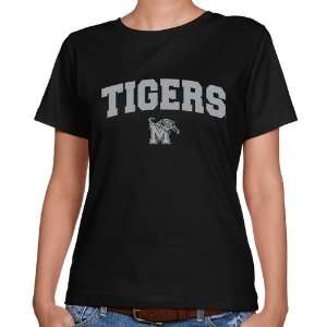   Memphis Tigers Ladies Black Logo Arch Classic Fit T Shirt Sports